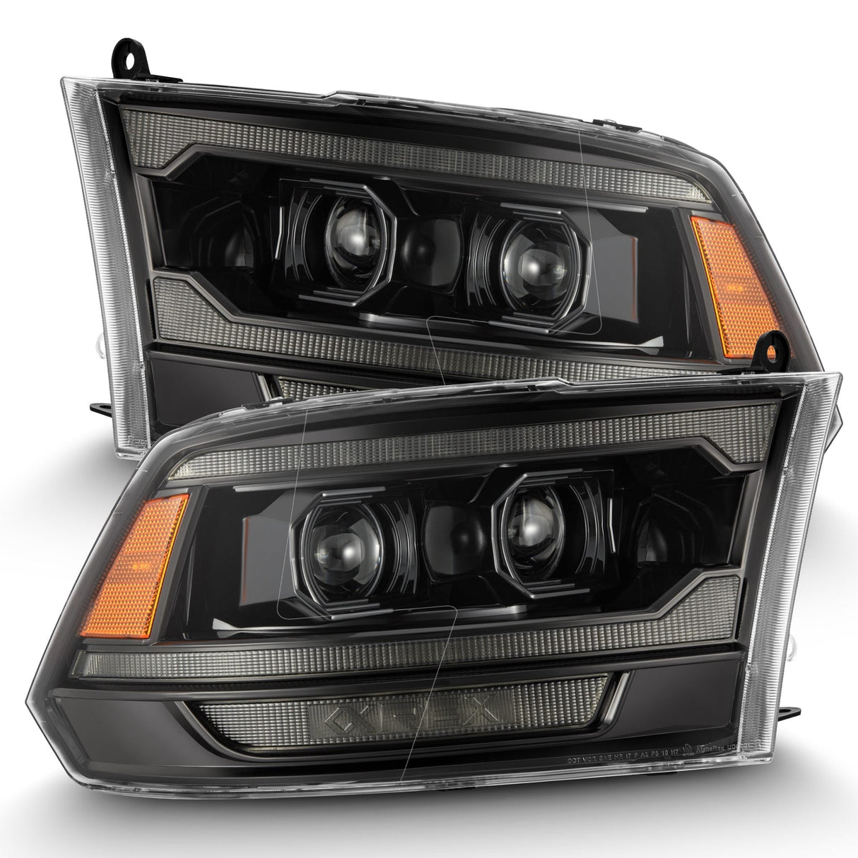 Phares halogènes à projecteur Alpha-Black pour camion Ram 09-18 (MK II 5e génération style 2500) série PRO