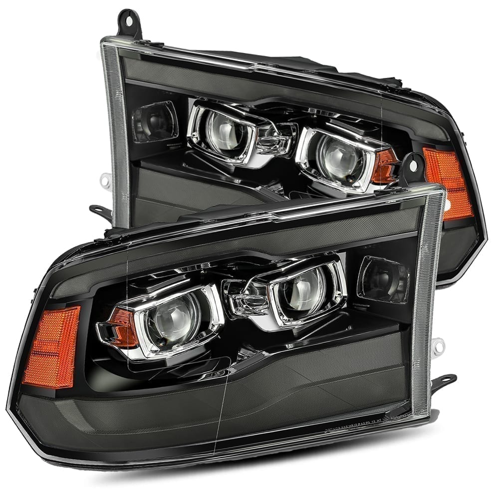 Phares halogènes projecteurs série PRO pour camion Ram MK II 09-18, noir de jais