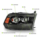 Phares halogènes projecteurs série PRO pour camion Ram MK II 09-18, noir de jais