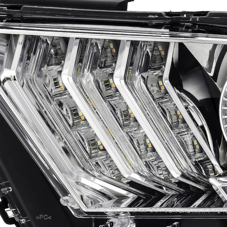 10-12 Ford Mustang LUXX-Series LED Projector Headlights Chrome