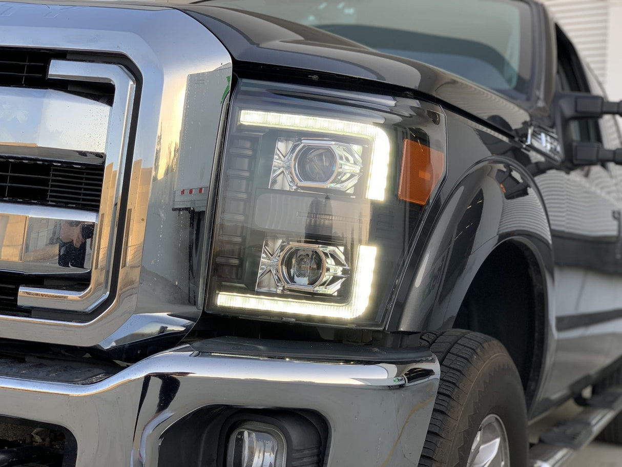 11-16 Ford Super Duty PRO-Series Halogen Projector Headlights Black