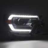 Phares projecteurs à LED Alpha-Black pour Toyota Tacoma série LUXX 12-15