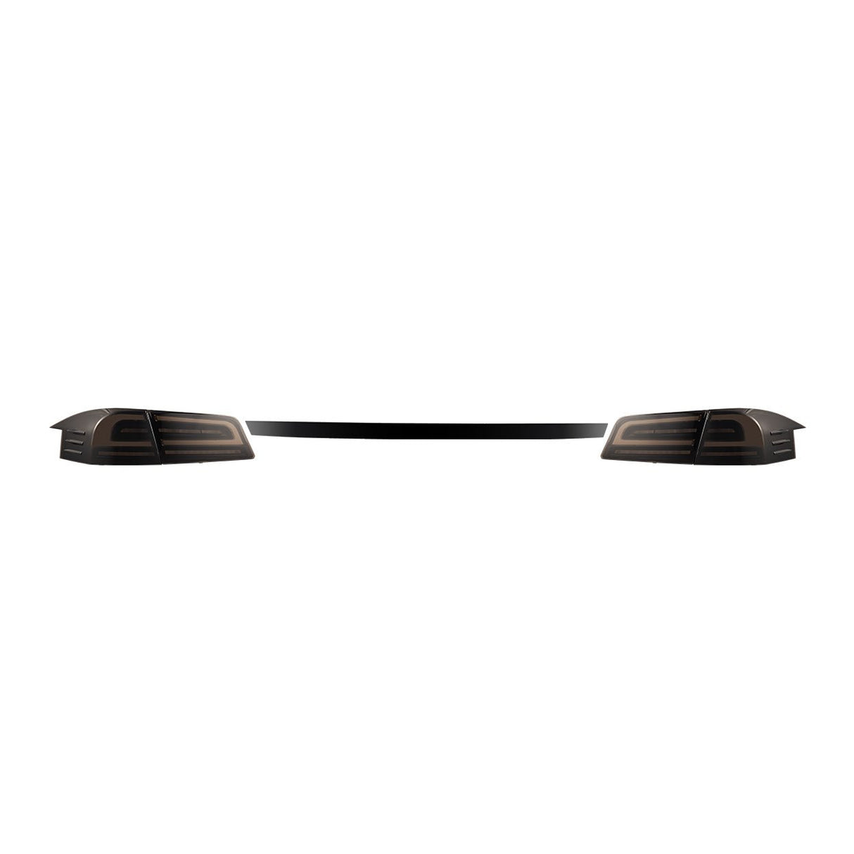 12-21 Tesla Model S LUXX-Series LED Tail Lights Black Smoke (With Black Trunk Center Piece Replacement)