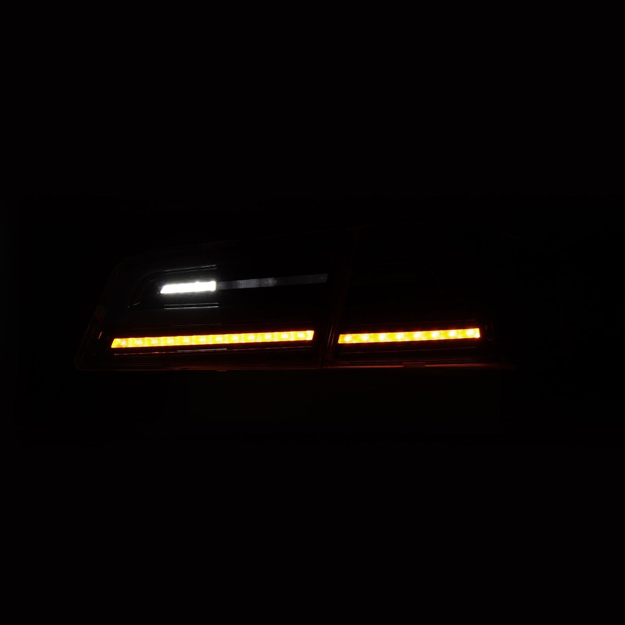 12-21 Tesla Model S LUXX-Series LED Tail Lights Black Smoke (With Black Trunk Center Piece Replacement)