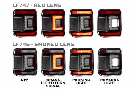 Jeep Wrangler JL (2018+) XB LED Low Profile Tail Lights (Smoked)