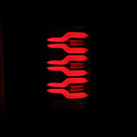 14-18 GMC Sierra 1500/2500HD/3500HD LUXX-Series LED Tail Lights Black-Red