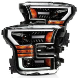 Phares halogènes projecteurs Ford F150 série PRO 15-17, noir de jais