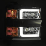 Phares projecteurs à LED chromés pour Chevrolet Silverado 2500HD/3500HD MK II série NOVA 15-19