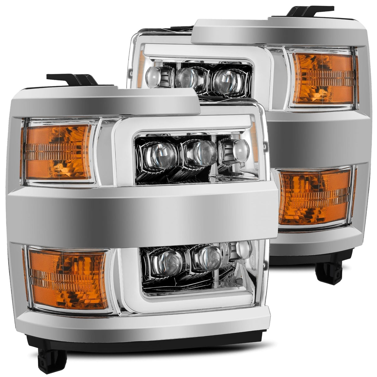 Phares projecteurs à LED chromés pour Chevrolet Silverado 2500HD/3500HD MK II série NOVA 15-19