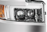 Phares projecteurs à LED chromés pour Chevrolet Silverado 2500HD/3500HD MK II série NOVA 15-19
