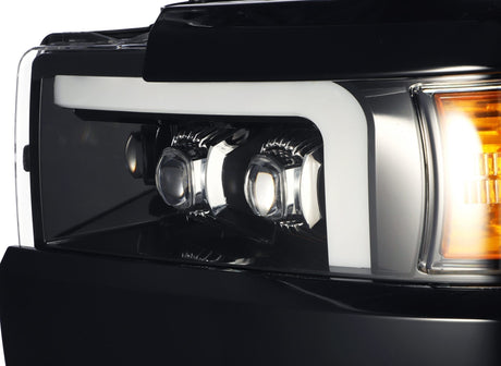 Phares projecteurs à LED NOVA Series, noir de jais, pour Chevrolet Silverado 2500HD/3500HD MKII 15-19