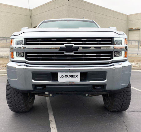 Phares projecteurs à LED chromés de la série LUXX pour Chevrolet Silverado 2500HD/3500HD 15-19