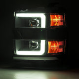 Phares projecteurs à LED chromés de la série LUXX pour Chevrolet Silverado 2500HD/3500HD 15-19