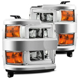Phares projecteurs à LED chromés de la série LUXX pour Chevrolet Silverado 2500HD/3500HD 15-19