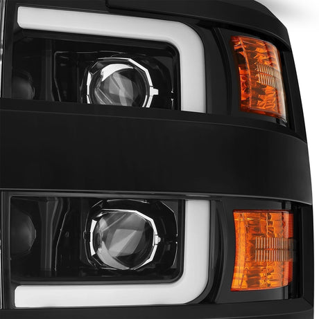 Phares halogènes projecteurs série PRO pour Chevrolet Silverado 2500HD/3500HD 15-19, noir de jais