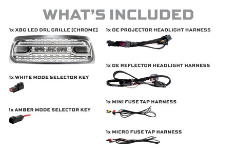 Dodge Ram HD (13-18) XBG LED Drl Grille (Chrome)