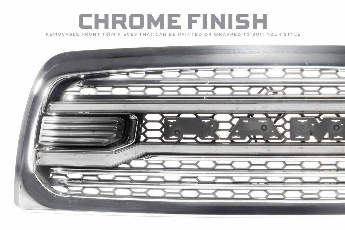 Calandre de feux de route à LED XBG pour Dodge Ram HD (13-18) (chromée)