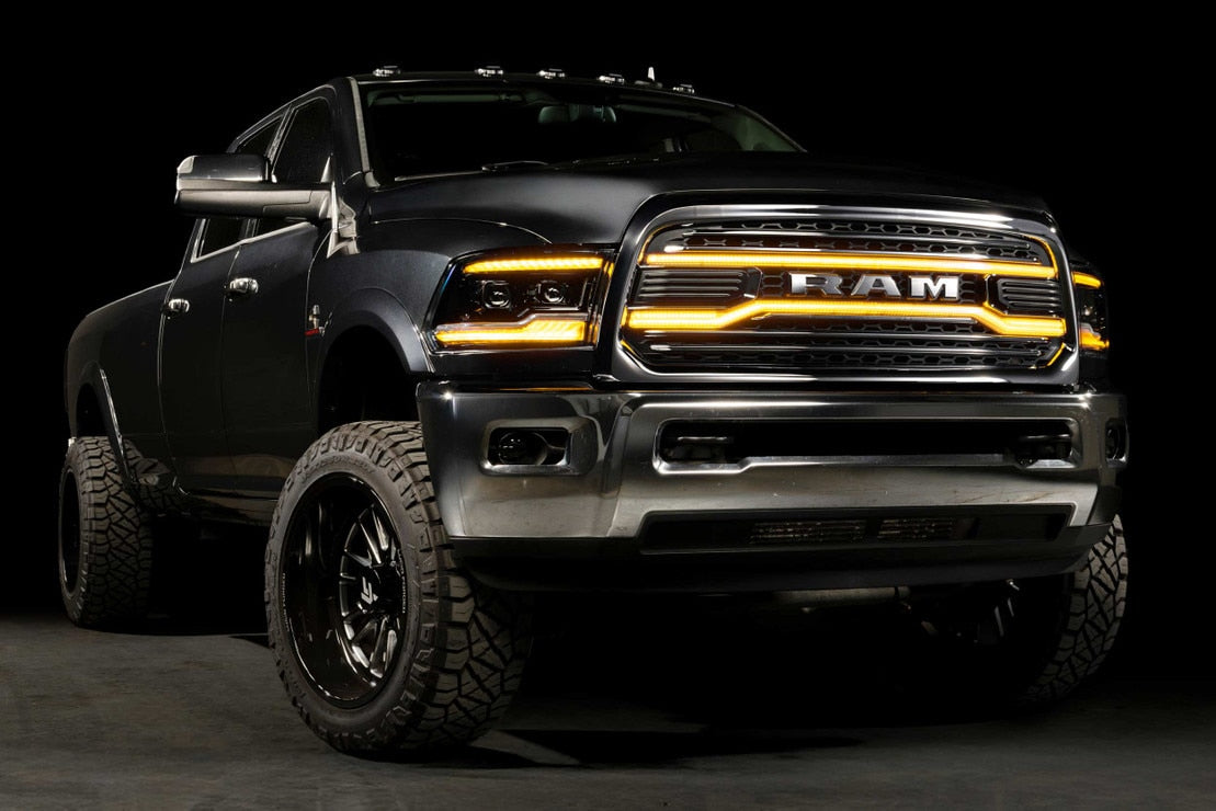 Calandre de feux de route à LED XBG pour Dodge Ram HD (13-18) (chromée)