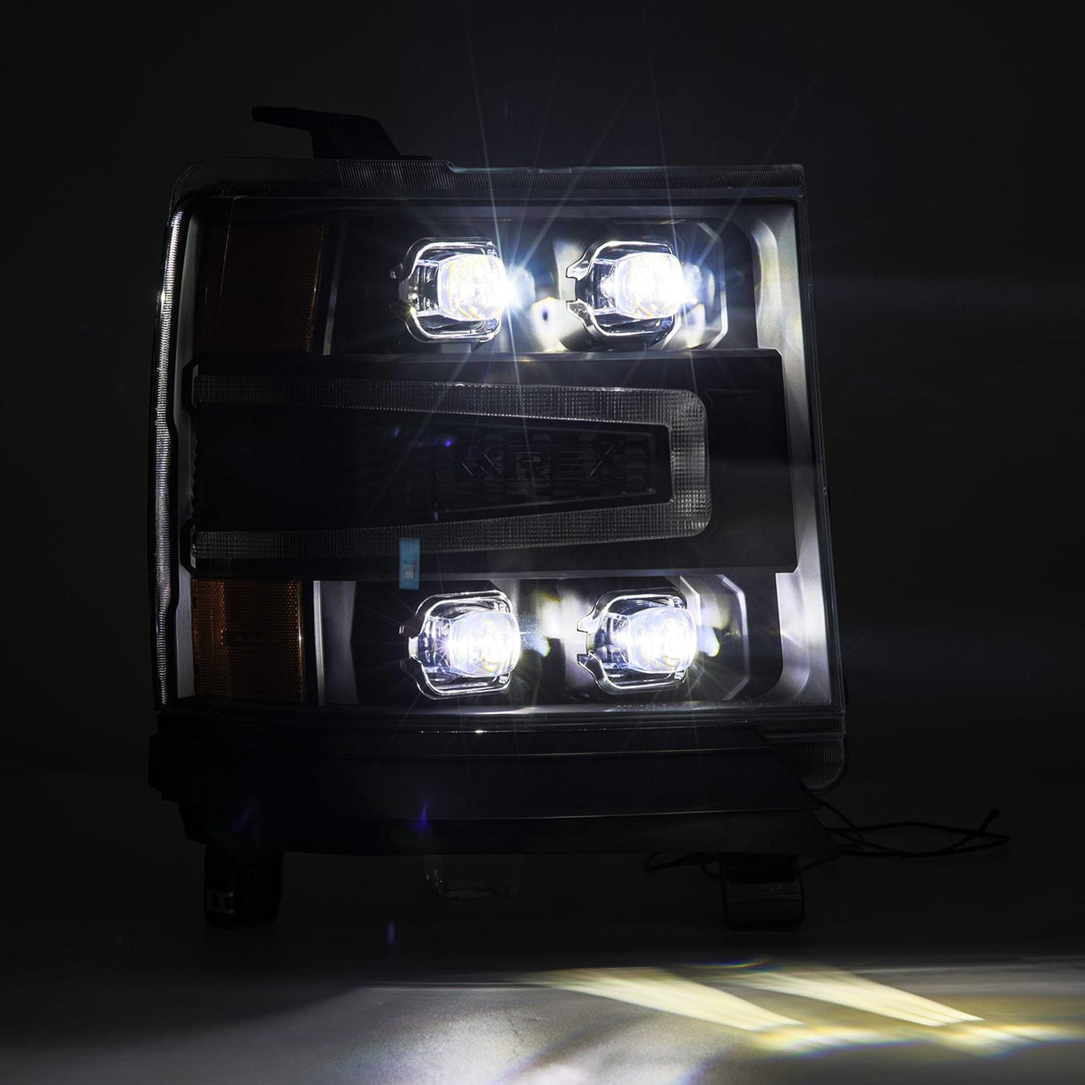 Phares projecteurs à LED noirs pour Chevrolet Silverado 1500 série NOVA 16-18