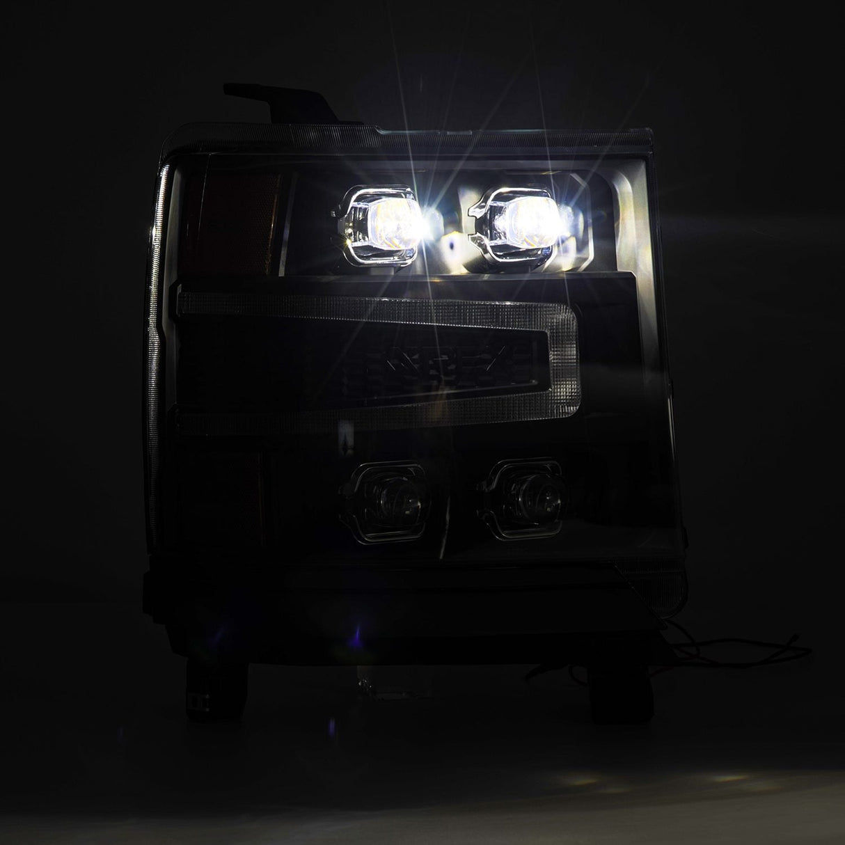 Phares projecteurs à LED noirs pour Chevrolet Silverado 1500 série NOVA 16-18