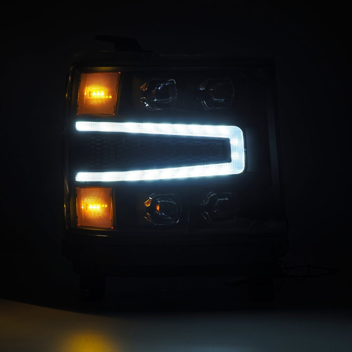 Phares projecteurs à LED noirs pour Chevrolet Silverado 1500 série NOVA 16-18