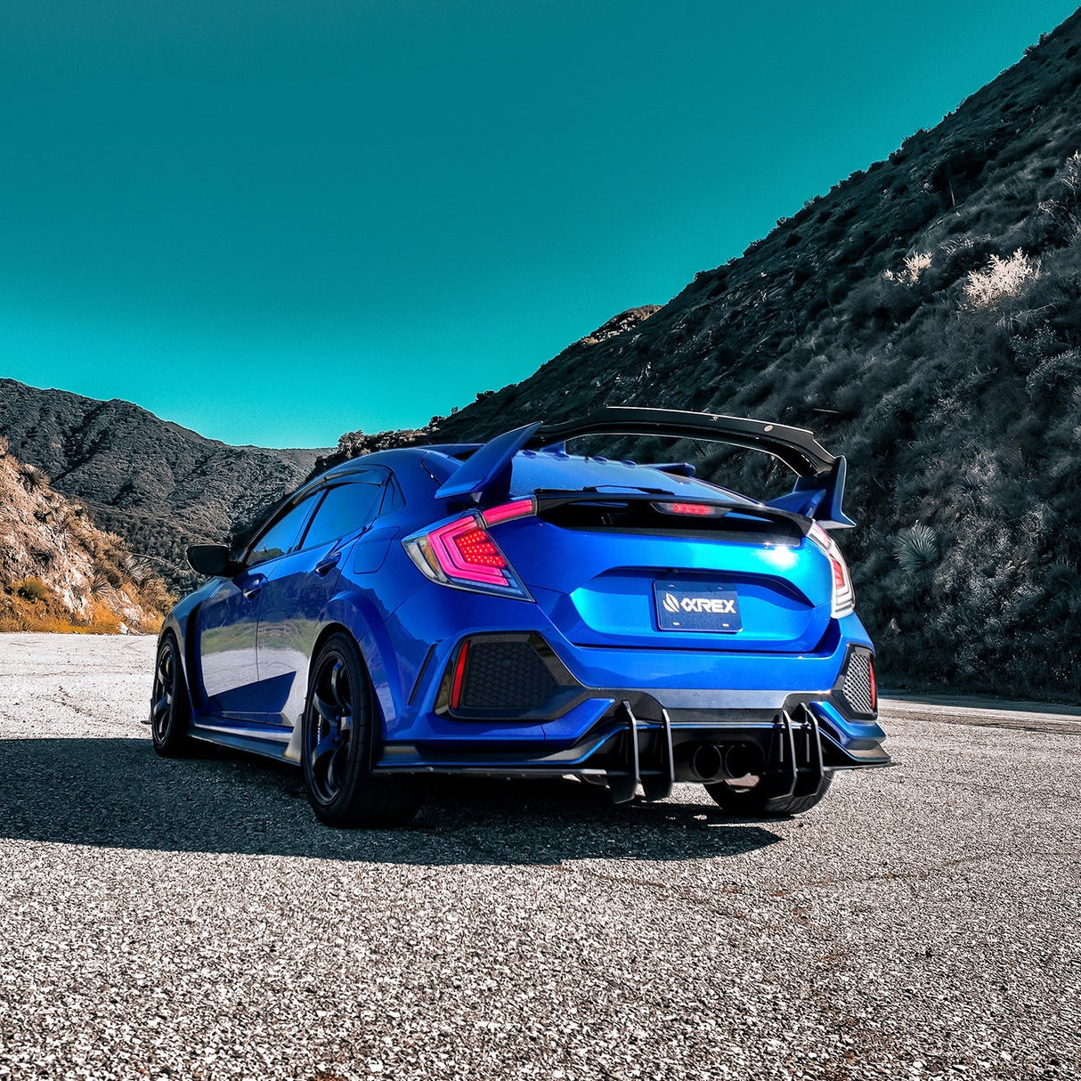 Feux arrière à LED prismatiques noirs pour Honda Civic Hatchback série NOVA 16-21