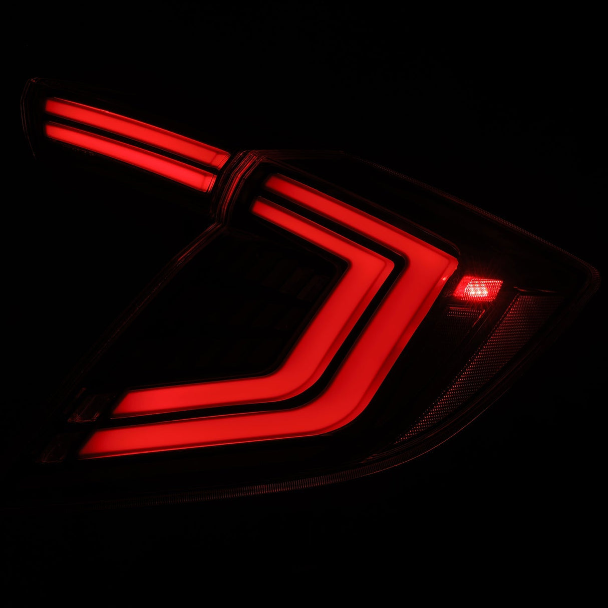 Feux arrière à LED prismatiques noirs pour Honda Civic Hatchback série NOVA 16-21