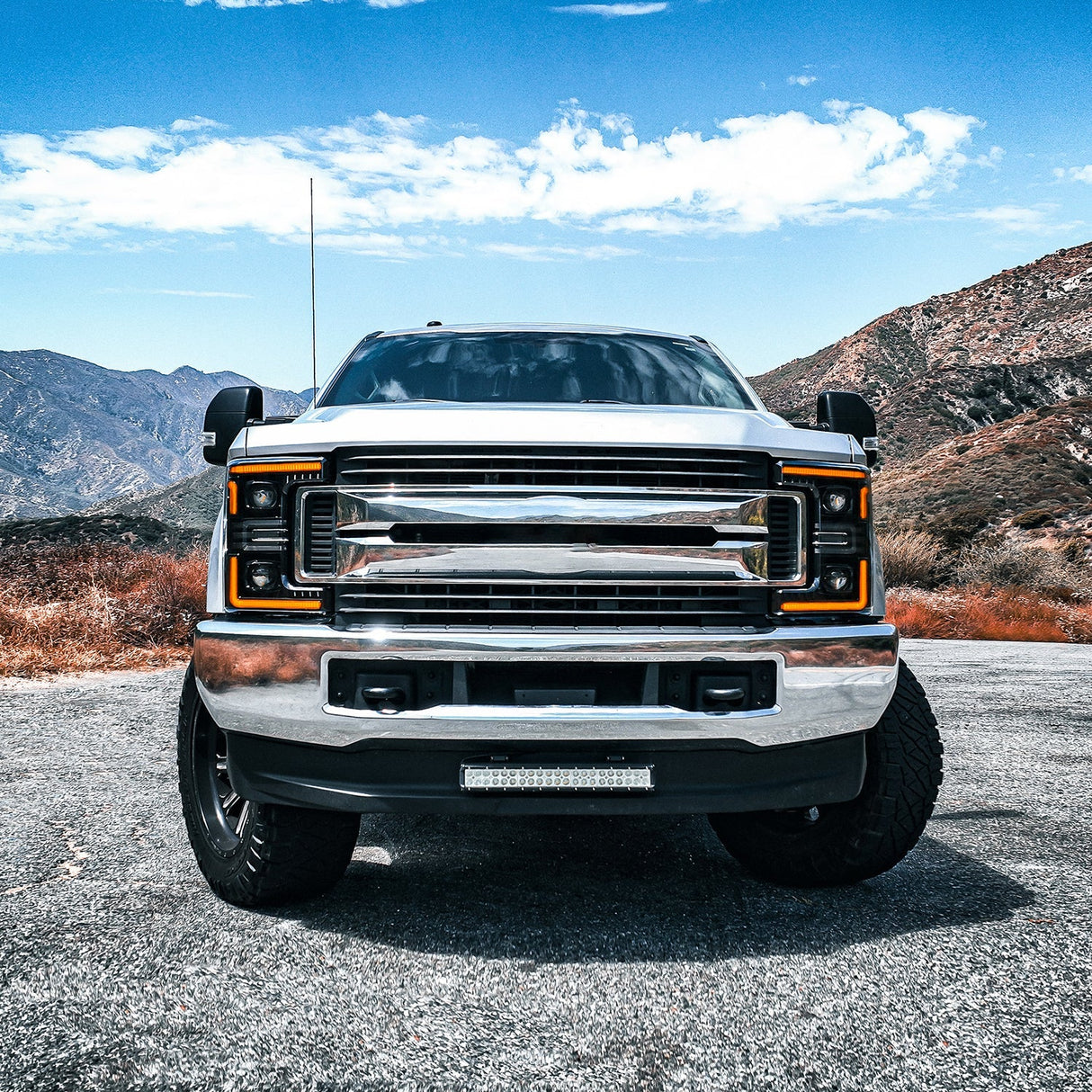 17-19 Ford Super Duty MKII LUXX-Series LED Projector Headlights Alpha-Black