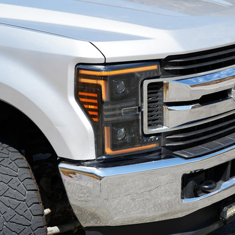 17-19 Ford Super Duty MKII PRO-Series Halogen Projector Headlights Alpha-Black