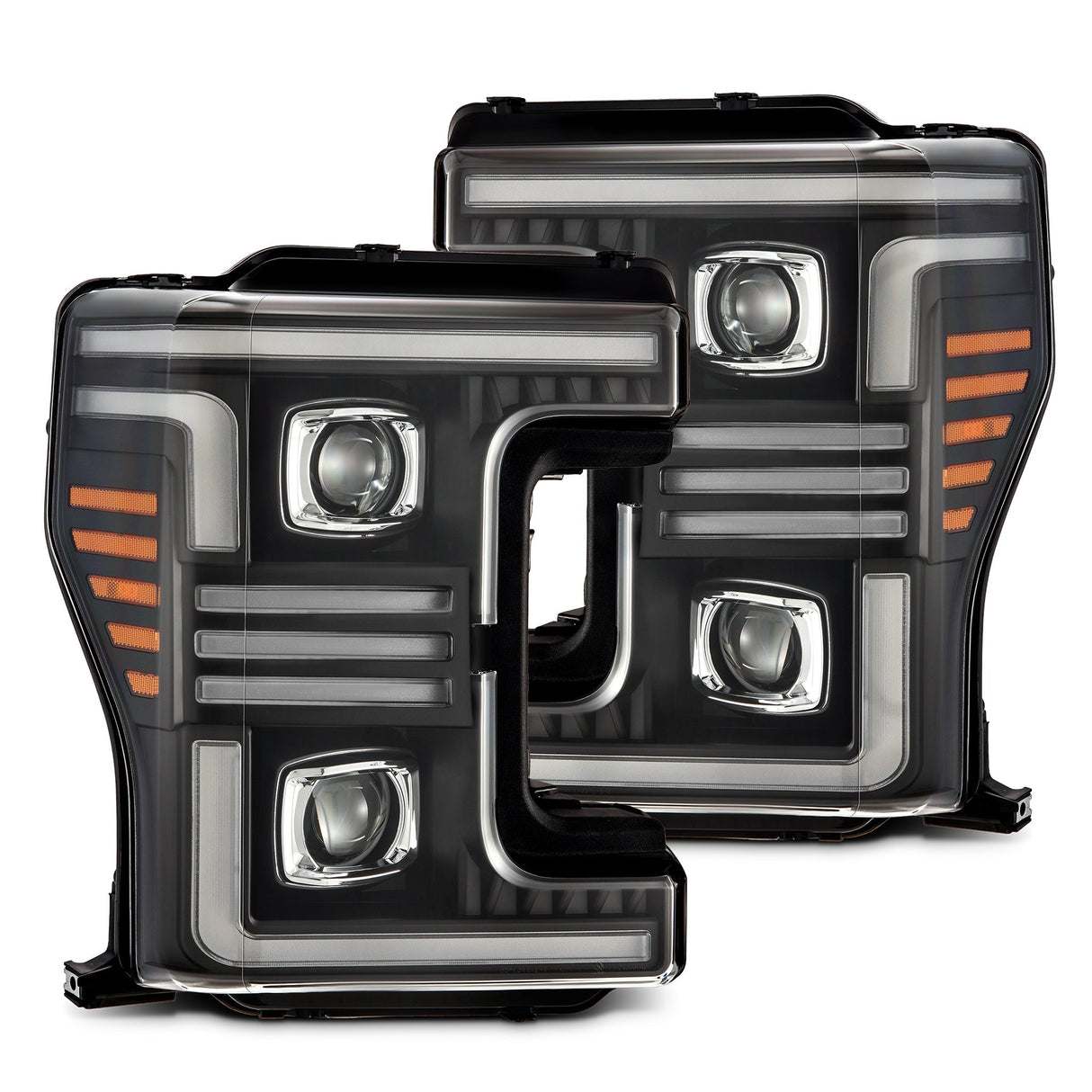 17-19 Ford Super Duty MKII PRO-Series Halogen Projector Headlights Black