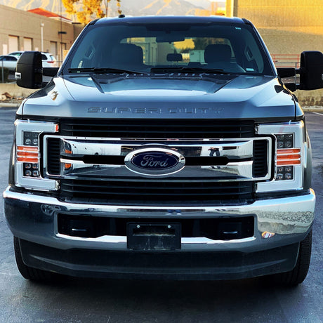 17-19 Ford Super Duty NOVA-Series LED Projector Headlights Jet Black