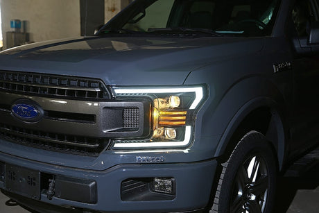 18-20 Ford F150 LUXX-Series LED Projector Headlights Black