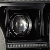 Phares projecteurs à LED série LUXX pour Ford F150 (modèle MK II, 14e génération) 18-20 Alpha-Black