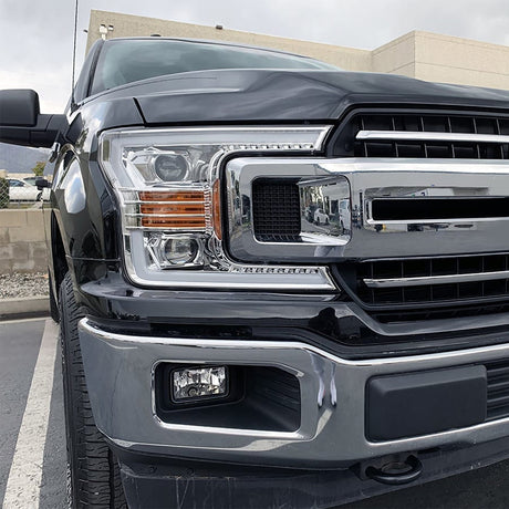 18-20 Ford F150 PRO-Series Halogen Projector Headlights Chrome