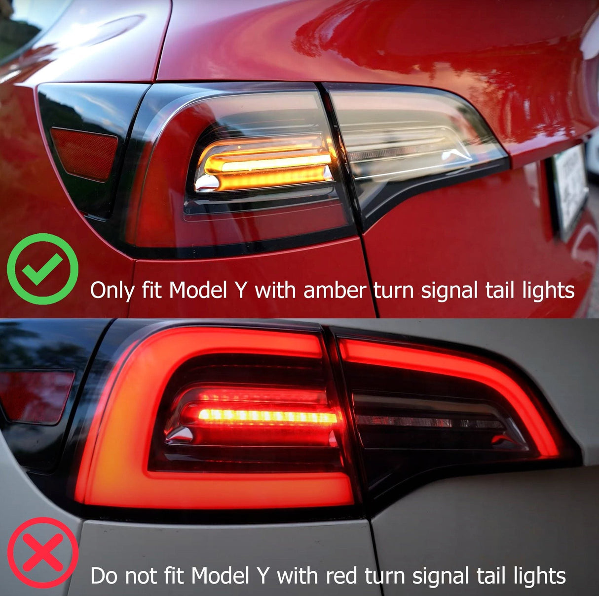 20-24 Tesla Model Y / 22-23 Model 3 (With Stock Amber Turn Signal) PRO-Series LED Tail Lights Red Smoke