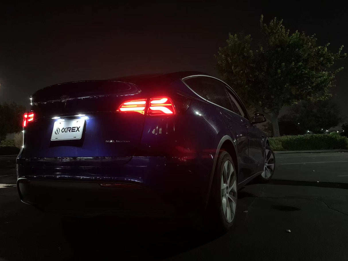 20-24 Tesla Model Y / 22-23 Model 3 (With Stock Amber Turn Signal) PRO-Series LED Tail Lights Red Smoke