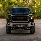 2014+ GMC Sierra 1500/2500/3500 LED Projector Headlights, Amber DRL (pair)