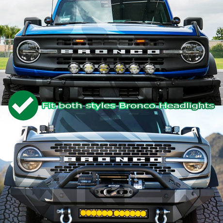 21-25 Ford Bronco /22-25 Ford Bronco Raptor NOVA-Series LED Projector Headlights Alpha-black
