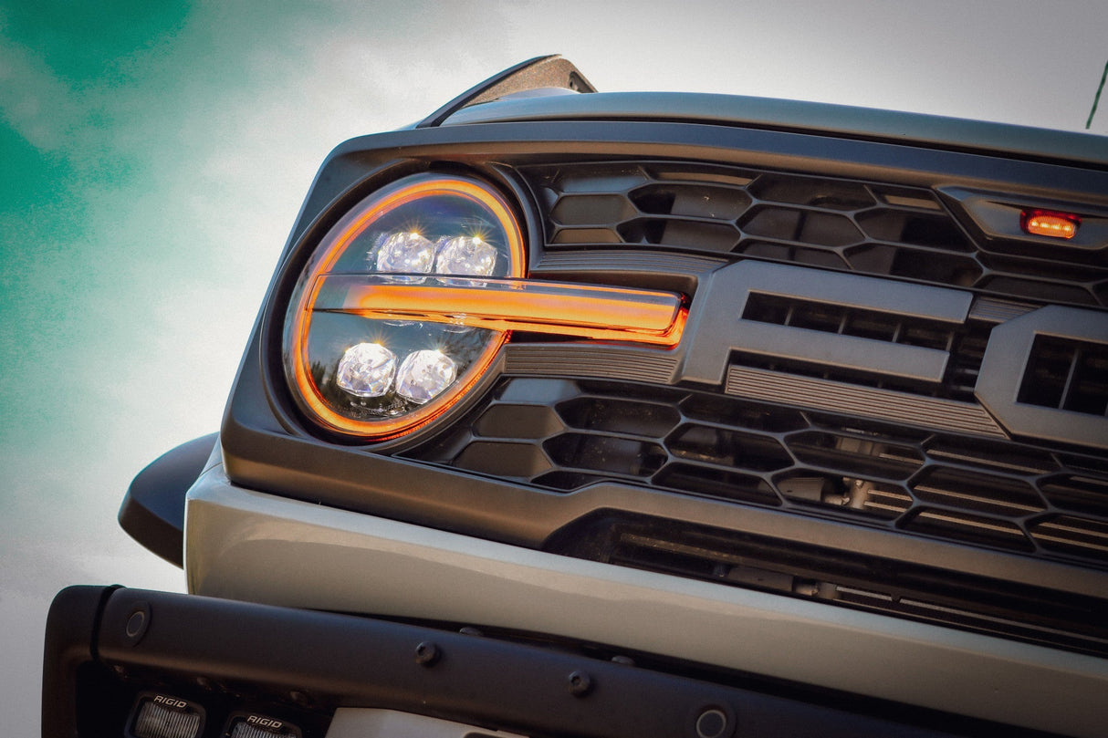 21-25 Ford Bronco /22-25 Ford Bronco Raptor NOVA-Series LED Projector Headlights Alpha-black