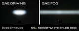 SS3 Pro ABL White SAE Driving Angled