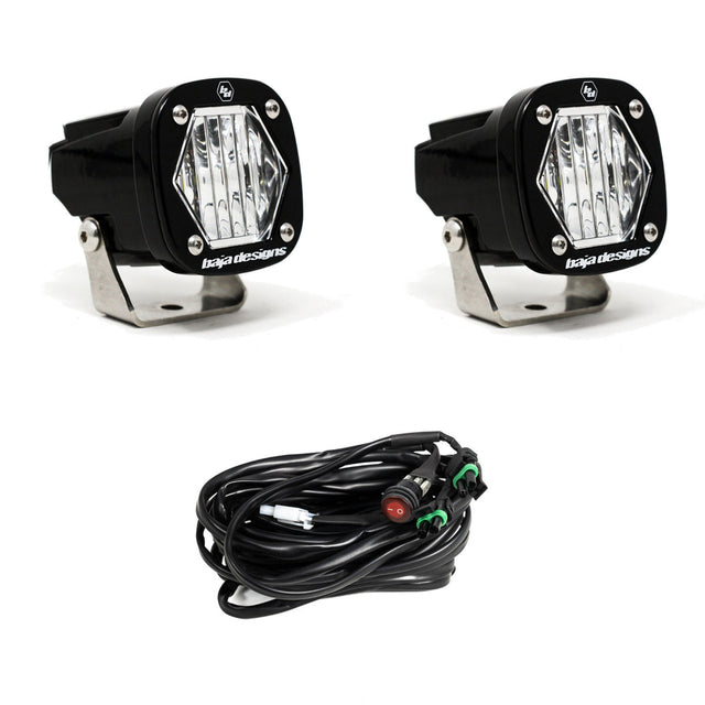 S1 Ambre Wide Cornering LED Light avec support de montage Paire Baja Designs