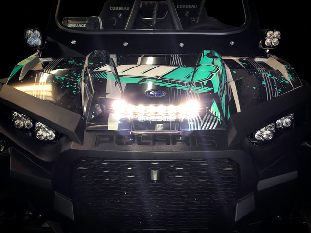 Polaris S8 10 Inch Hood Mount Light Bar Kit - Polaris 2016-18 RZR XP Turbo