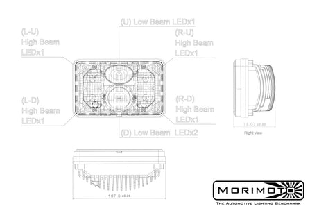 Sealed4 Bi-Led Headlight (4X6)