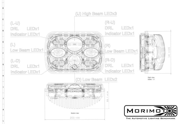 Sealed5 Bi-Led Headlight (5X7)