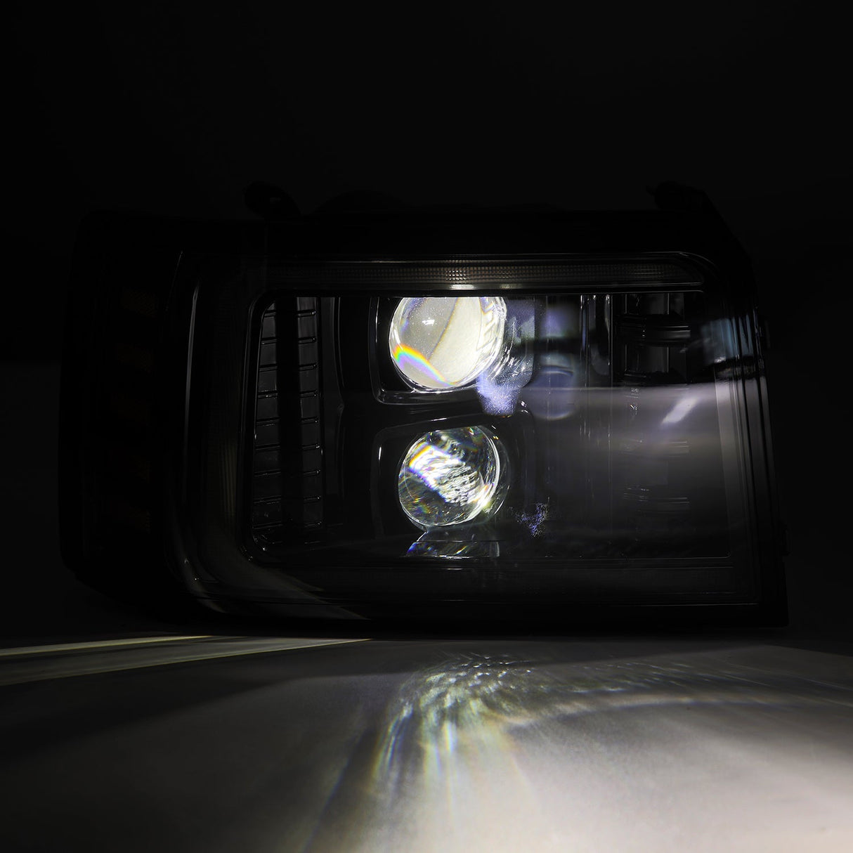 92-96 Ford F-Series/Bronco LUXX-Series LED Projector Headlights Alpha-Black