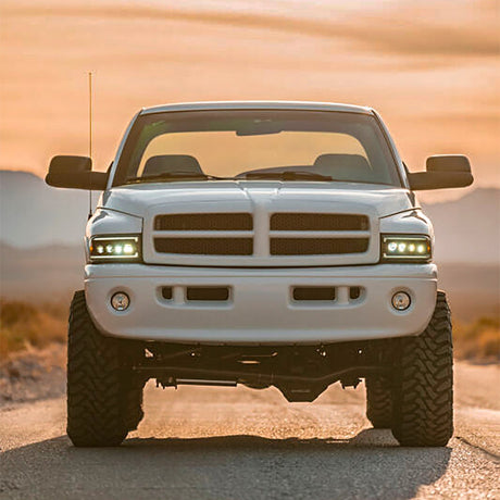 94-01 Dodge Ram 1500/94-02 Ram 2500/3500 NOVA-Series LED Headlights Alpha-Black