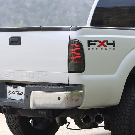 99-16 Ford Super Duty / 97-03 F150 LUXX-Series LED Tail Lights Black Red