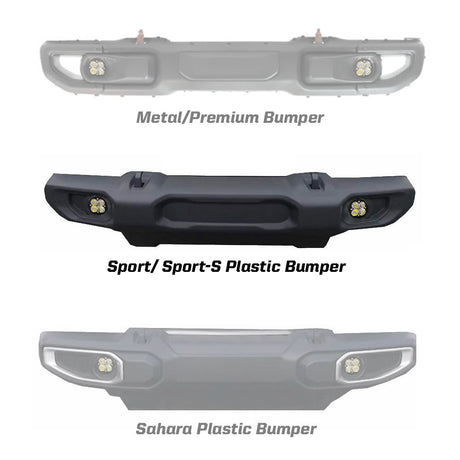 Kit de phares antibrouillard d'appoint Jeep JL/JT Squadron-R SAE - Jeep Gladiator 2020-2026; Wrangler JL 2018-2026; REMARQUE : avec pare-chocs sport d'origine