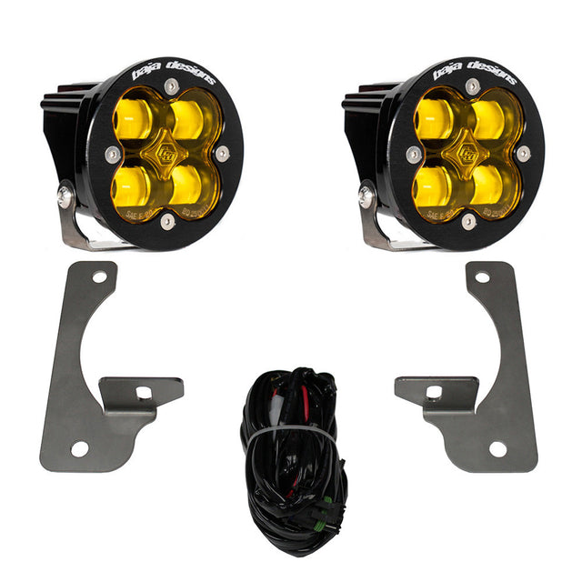 Kit d'éclairage de poche antibrouillard Squadron R SAE pour Jeep 2007-18 Wrangler JK avec pare-chocs d'origine de qualité supérieure (brouillard SAE ; ambre) Baja Designs