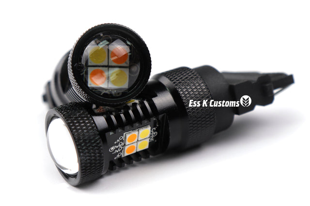 7443: Black Series Switchback Turn Signal LED Bulbs